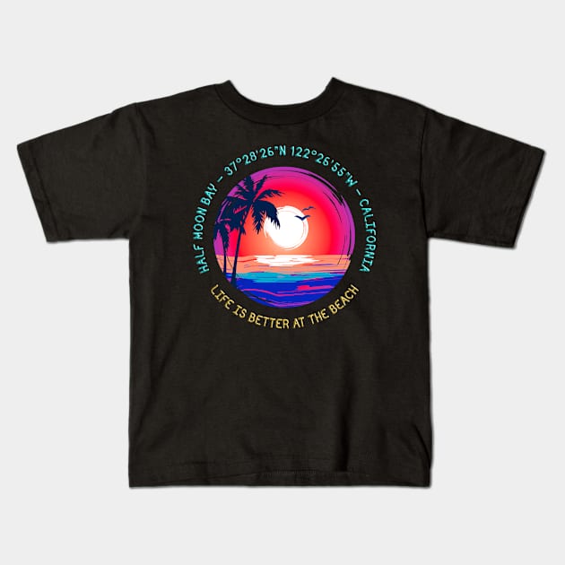 Half Moon Bay State Beach, San Francisco, California Kids T-Shirt by funfun